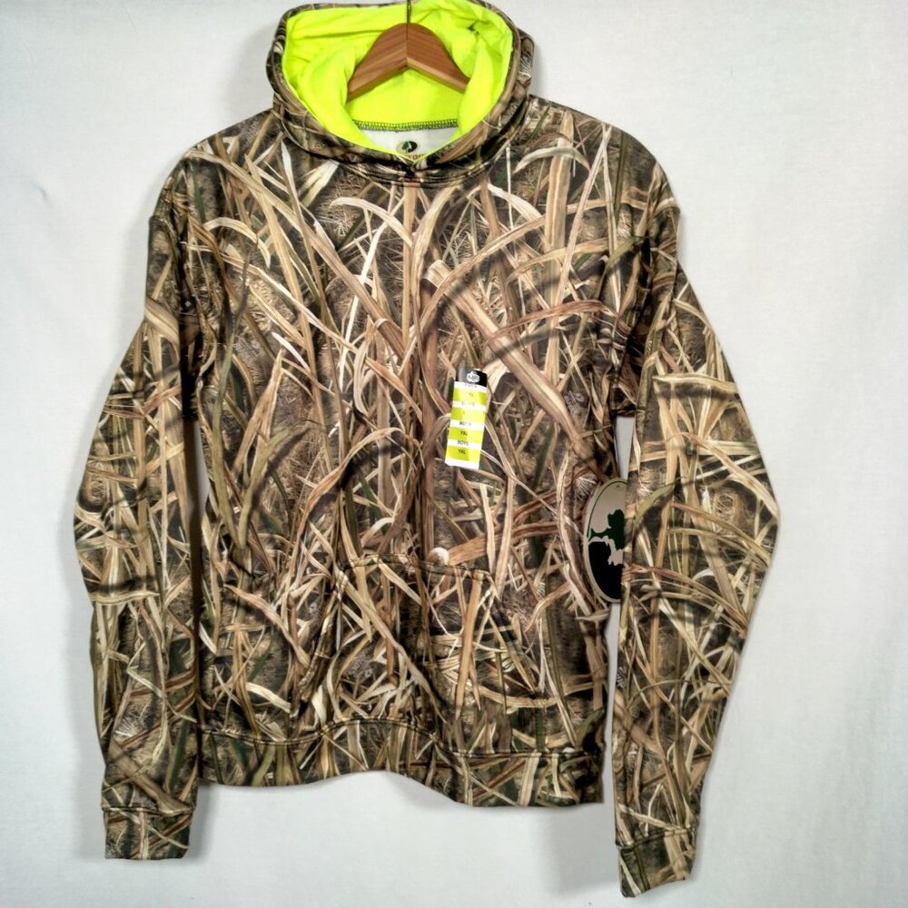 Mossy Oak Shadow Grass Blades Camo Sweatshirt Boys Youth XL Duck Hunting Hoodie